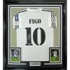 imageFramed AutographedSigned Luis Figo 35x39 Real Madrid White Soccer Jersey Beckett BAS COA