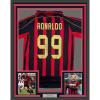 imageFramed AutographedSigned Ronaldo Nazario 35x39 AC Milan BlackRed Soccer Futbol Jersey Beckett BAS COA