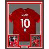 imageFramed AutographedSigned Sadio Mane 35x39 Liverpool Red Soccer Jersey Beckett BAS COA