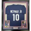 imageFramed Facsimile Autographed Neymar Jr 35x39 PSG Blue Reprint Laser Auto Soccer Jersey