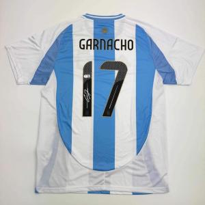 imageAutographedSigned Alejandro Garnacho Argentina Blue Soccer Futbol Jersey Beckett BAS COA 2