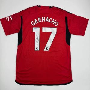imageAutographedSigned Alejandro Garnacho Manchester United Red Soccer Jersey Beckett BAS COA