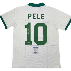imageAutographedSigned Pele New York Cosmos White Soccer Futbol Jersey Beckett BAS COA