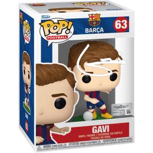 imageGavi 63 Facsimile Signed Reprint Laser Autographed Funko POP Soccer FC Barcelona Figurine with Protector Case