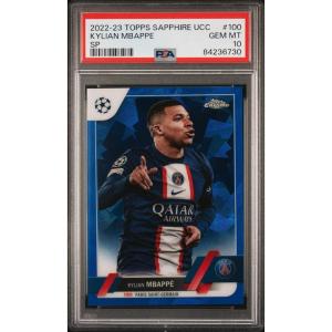 imageGraded 2022 Topps Chrome Sapphire UCC Kylian Mbappe 100 SP Soccer Card PSA 10 Gem Mint