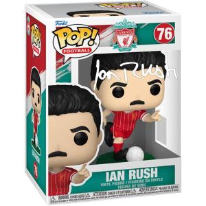 imageIan Rush 76 Facsimile Signed Reprint Laser Autographed Funko POP Soccer Liverpool Figurine with Protector Case