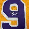 imageFacsimile Autographed Bronny James Jr Los Angeles LA Yellow Reprint Laser Auto Basketball Jersey Size Mens XL