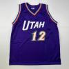 imageFacsimile Autographed John Stockton Utah Purple Reprint Laser Auto Basketball Jersey Size Mens XL