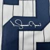 imageFacsimile Autographed Mariano Rivera New York Pinstripe Reprint Laser Auto Baseball Jersey Size Mens XL