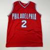 imageFacsimile Autographed Moses Malone Philadelphia Red Reprint Laser Auto Basketball Jersey Size Mens XL