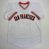 imageFacsimile Autographed Willie Mays San Francisco White Reprint Laser Auto Baseball Jersey Size Mens XL