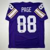 imageFacsimile Autographed Alan Page Minnesota Purple Reprint Laser Auto Football Jersey Size Mens XL
