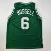 imageFacsimile Autographed Bill Russell Boston Green Reprint Laser Auto Basketball Jersey Size Mens XL