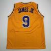 imageFacsimile Autographed Bronny James Jr Los Angeles LA Yellow Reprint Laser Auto Basketball Jersey Size Mens XL
