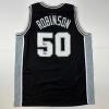 imageFacsimile Autographed David Robinson San Antonio Black Reprint Laser Auto Basketball Jersey Size Mens XL