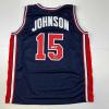 imageFacsimile Autographed Earvin Magic Johnson United States Team USA Olympics Blue Reprint Laser Auto Basketball Jersey Size Mens XL