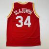 imageFacsimile Autographed Hakeem Olajuwon Houston Red Reprint Laser Auto Basketball Jersey Size Mens XL