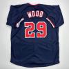 imageFacsimile Autographed James Wood Washington Blue Reprint Laser Auto Baseball Jersey Size Mens XL