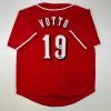 imageFacsimile Autographed Joey Votto Cincinnati Red Reprint Laser Auto Baseball Jersey Size Mens XL