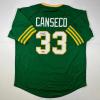 imageFacsimile Autographed Jose Canseco Oakland Green Reprint Laser Auto Baseball Jersey Size Mens XL