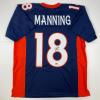 imageFacsimile Autographed Peyton Manning Denver Blue Reprint Laser Auto Football Jersey Size Mens XL