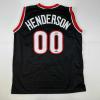 imageFacsimile Autographed Scoot Henderson Portland Black Reprint Laser Auto Basketball Jersey Size Mens XL