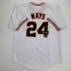 imageFacsimile Autographed Willie Mays San Francisco White Reprint Laser Auto Baseball Jersey Size Mens XL