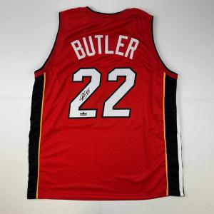 imageFacsimile Autographed Jimmy Butler Miami Red Reprint Laser Auto Basketball Jersey Size Mens XL