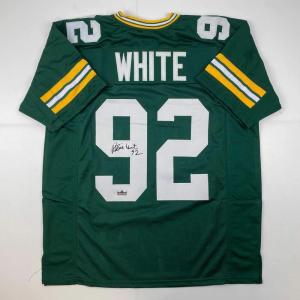 imageFacsimile Autographed Reggie White Green Bay Green Reprint Laser Auto Football Jersey Size Mens XL