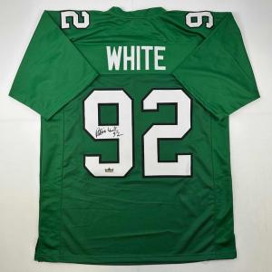 imageFacsimile Autographed Reggie White Philadelphia Kelly Green Reprint Laser Auto Football Jersey Size Mens XL