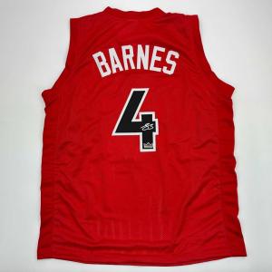 imageFacsimile Autographed Scottie Barnes Toronto Red Reprint Laser Auto Basketball Jersey Size Mens XL
