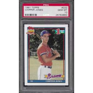 imageGraded 1991 Topps Chipper Jones 333 Rookie RC Baseball Card PSA 10 Gem Mint
