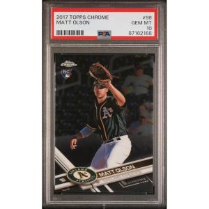 imageGraded 2017 Topps Chrome Matt Olson 98 Rookie RC Baseball Card PSA 10 Gem Mint