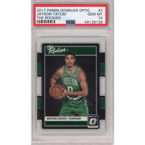imageGraded 201718 Panini Donruss Optic Jayson Tatum 3 The Rookies RC Basketball Card PSA 10 Gem Mint
