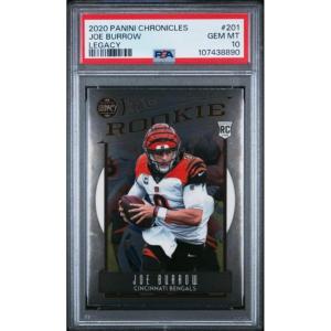 imageGraded 2020 Panini Chronicles Joe Burrow 201 Legacy Rookie RC Football Card PSA 10 Gem Mint
