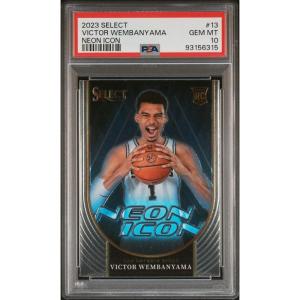 imageGraded 2023 Panini Select Victor Wembanyama 13 Neon Icon Rookie RC Basketball Card PSA 10 Gem Mint