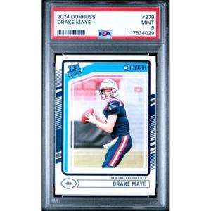 imageGraded 2024 Panini Donruss Drake Maye 379 Rookie RC Football Card PSA 9 Mint