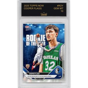 imageGraded 2025 Topps Now Cooper Flagg ROY 2026 KIA Rookie of the Year Award Winner Dallas Mavericks Rookie RC Basketball Card HOFSM 10 Gem Mint