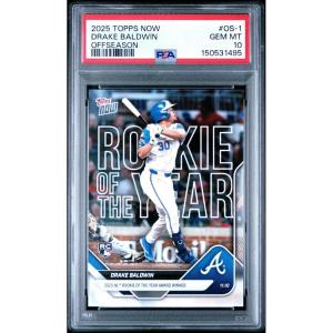 imageGraded 2025 Topps Now Drake Baldwin OS1 Offseason Rookie RC Baseball Card PSA 10 Gem Mint