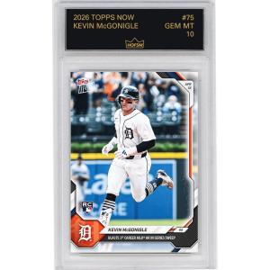imageGraded 2026 Topps Now Kevin McGonigle 75 Blasts 1st Career MLB HR in Series Sweep Detriot Tigers Rookie RC Baseball Card HOFSM 10 Gem Mint