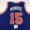 imageAutographedSigned Earl Monroe New York Blue Basketball Jersey PSADNA COA