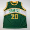 imageAutographedSigned Gary Payton Seattle Green Basketball Jersey JSA COA