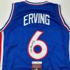 imageAutographedSigned Julius Erving Dr J Philadelphia Blue Basketball Jersey JSA COA