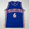 imageAutographedSigned Julius Erving Dr J Philadelphia Blue Basketball Jersey JSA COA