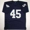 imageAutographedSigned Rudy Ruettiger Notre Dame Blue Rudy College Football Jersey JSA COA