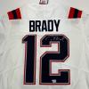 imageAutographedSigned Tom Brady New England Patriots White Authentic Nike Limited Football Jersey Fanatics COA