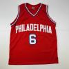 imageFacsimile Autographed Julius Dr J Erving Philadelphia Red Reprint Laser Auto Basketball Jersey Size Mens XL