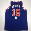 imageAutographedSigned Earl Monroe New York Blue Basketball Jersey PSADNA COA