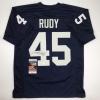 imageAutographedSigned Rudy Ruettiger Notre Dame Blue Rudy College Football Jersey JSA COA