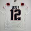 imageAutographedSigned Tom Brady New England Patriots White Authentic Nike Limited Football Jersey Fanatics COA